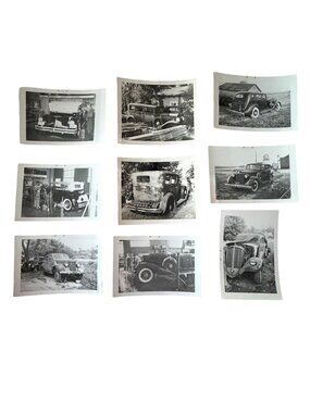 Lot of 9 Vintage Black & White Automobile Photographs Antique Classic Cars REO P